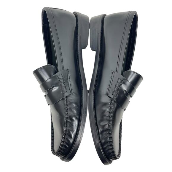 Mango Gathered Leather Moccasin Penny Loafer Black Size 37/ 6.5 - Picture 6 of 12